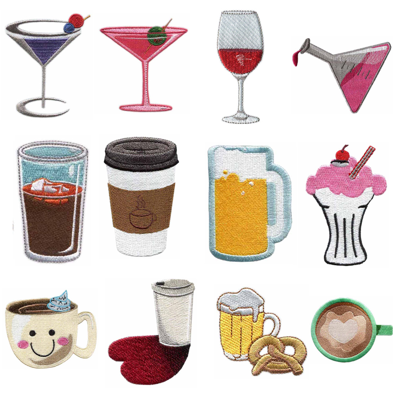 Wine Beer Hat - Kupa ve İçecek Temalı, Ütülenebilir Nakışlı