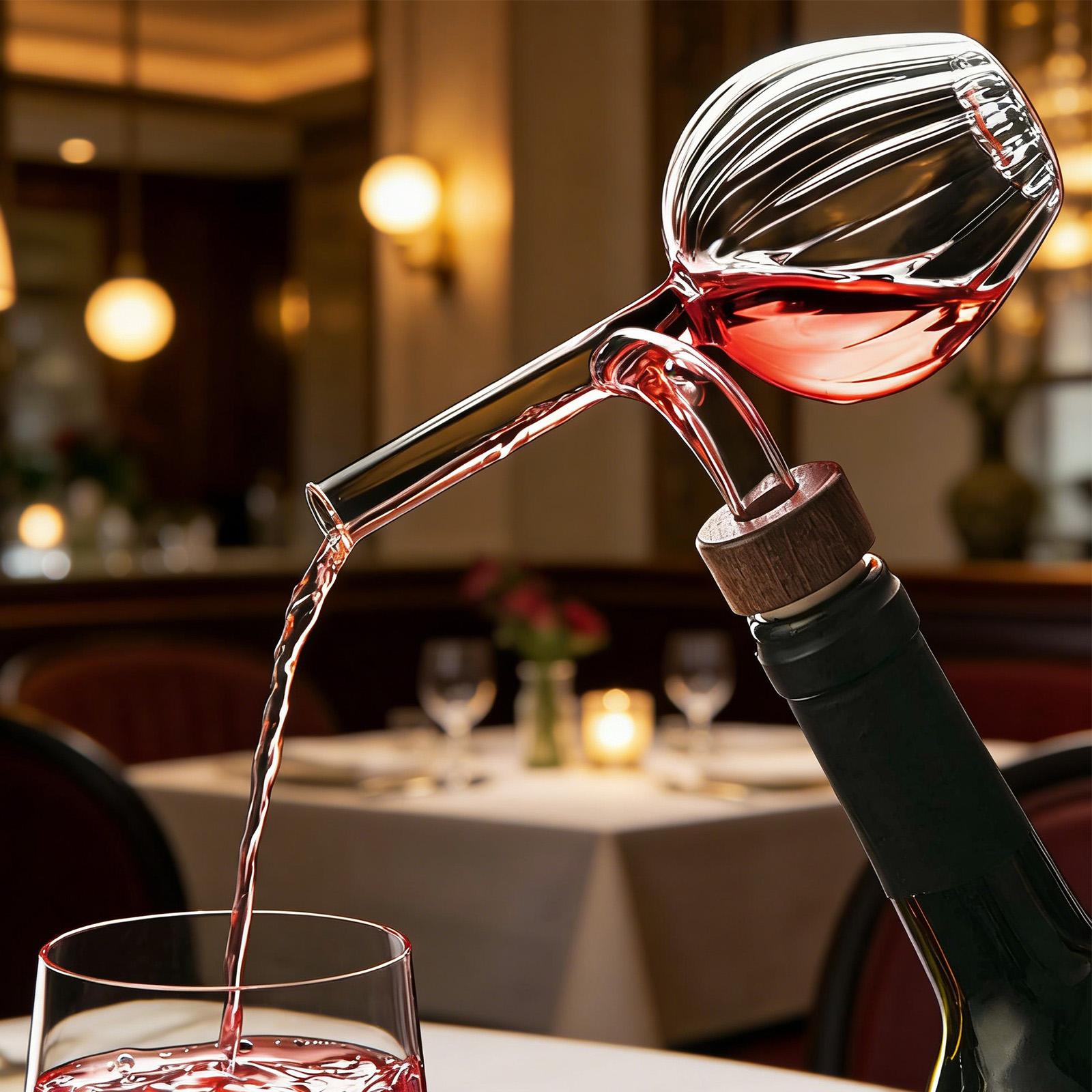 Wine Aerator Pour - Modern Şeffaf Kırmızı Sürahi Hızlı Dökme