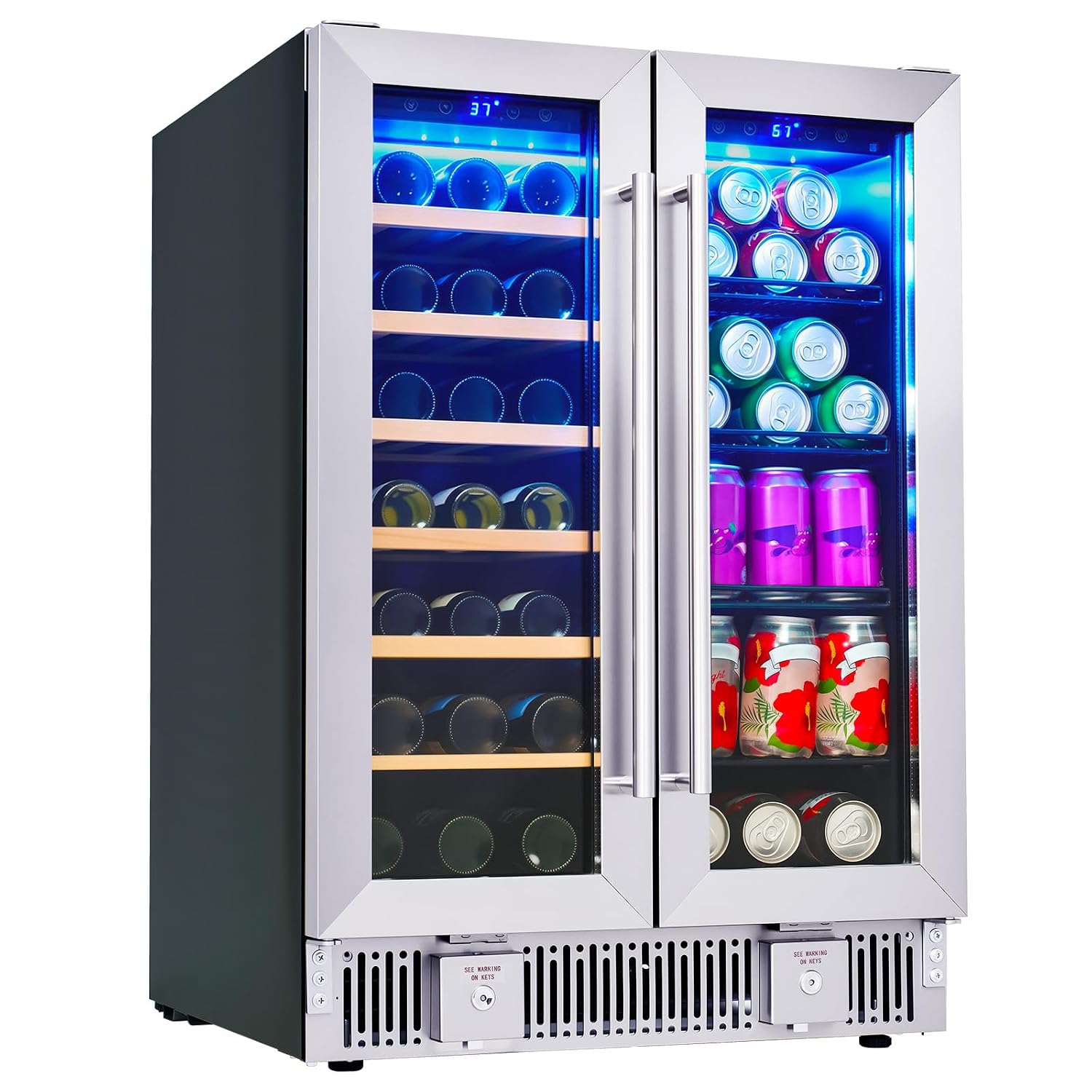 Wine Beer Dual Zone - İçecek Buzdolabı, 24 İnç Çift Bölgeli