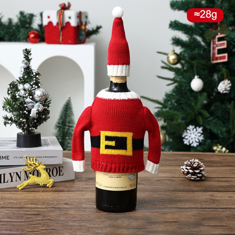 Wine Beer Hat - Elk Şarap Şişesi Kılıfı, Kar Tanesi
