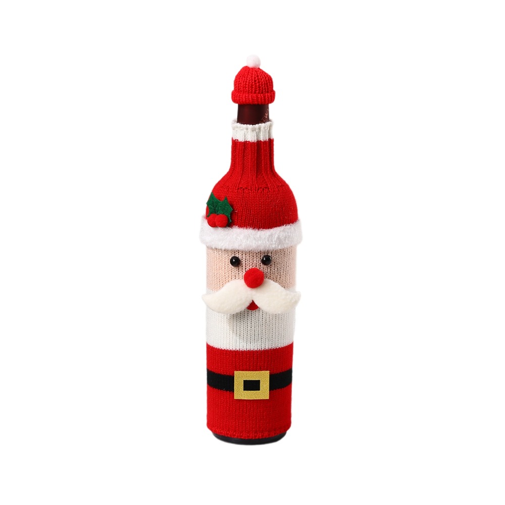 Wine Beer Hat - Örme Şarap Şişesi Kılıfı, Mini Noel